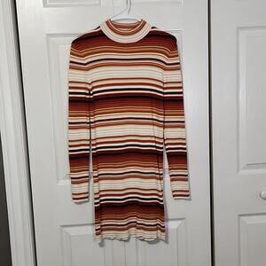 Forever 21 Women's Multi-colored Sweater Dress Size‎ Med Knee Length Striped